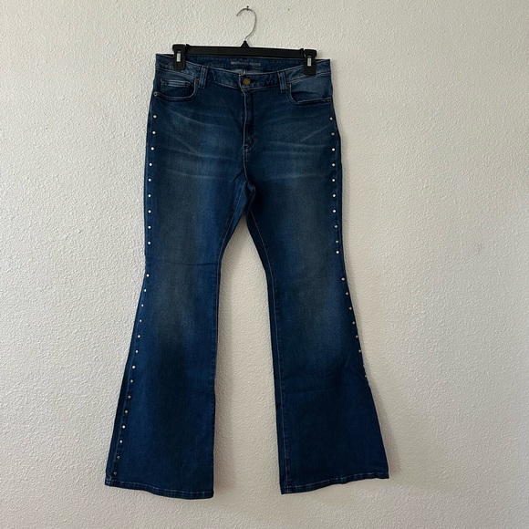 MK blue bell button jeans with studded sides - Picture 1 of 4
